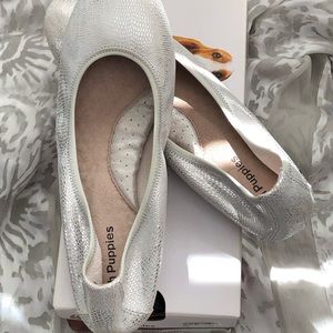 Hush Puppies silver Ballet flats
